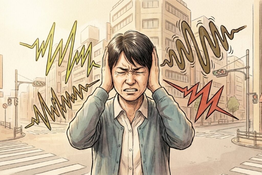 街中の騒音が音階として聞こえてしまい不快感を感じる絶対音感保持者の苦悩