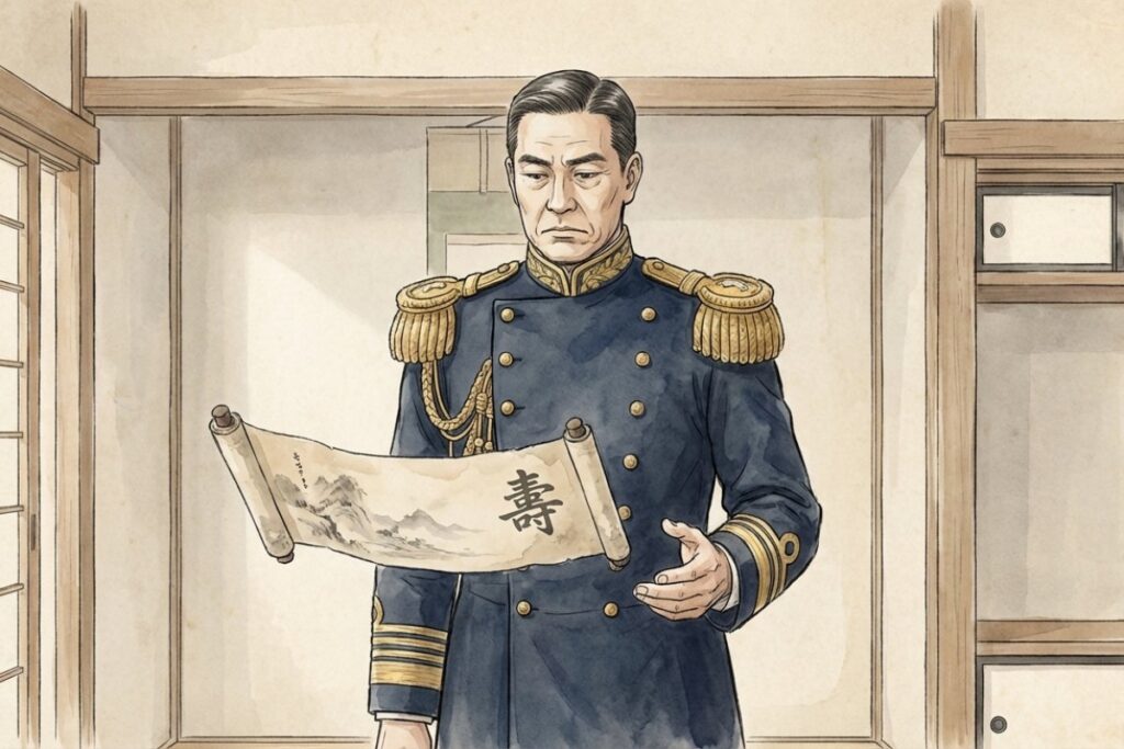 薩摩藩出身の大山巌が君が代の歌詞を選定している様子 明治時代の軍人と古今和歌集
