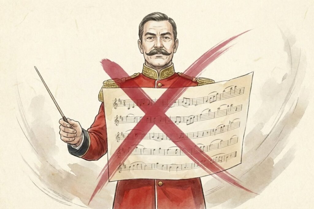 初代君が代を作曲したフェントンと不採用になった楽譜のイメージ 明治初期の国歌制定の失敗