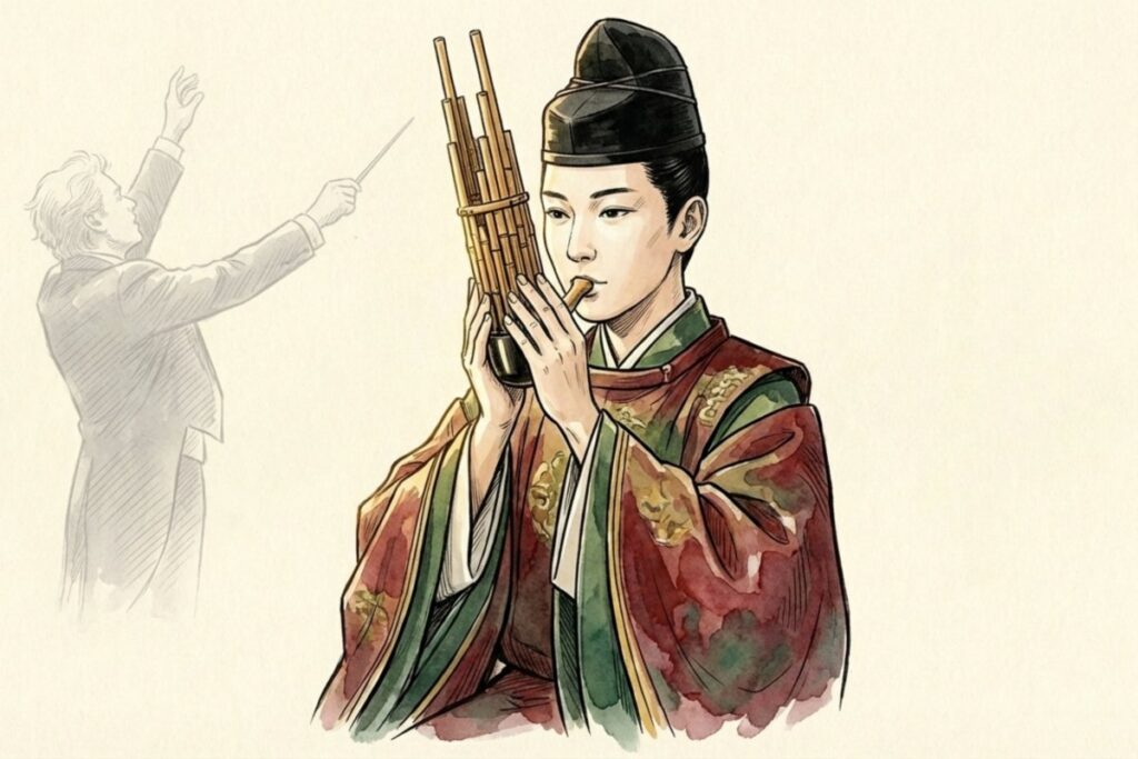 君が代の音楽的特徴である雅楽の旋律と西洋クラシックの融合