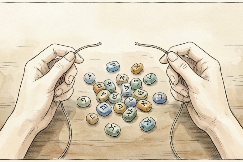 日本語とヘブライ語の音韻や文字を分析・検証するための言語学的資料イメージ