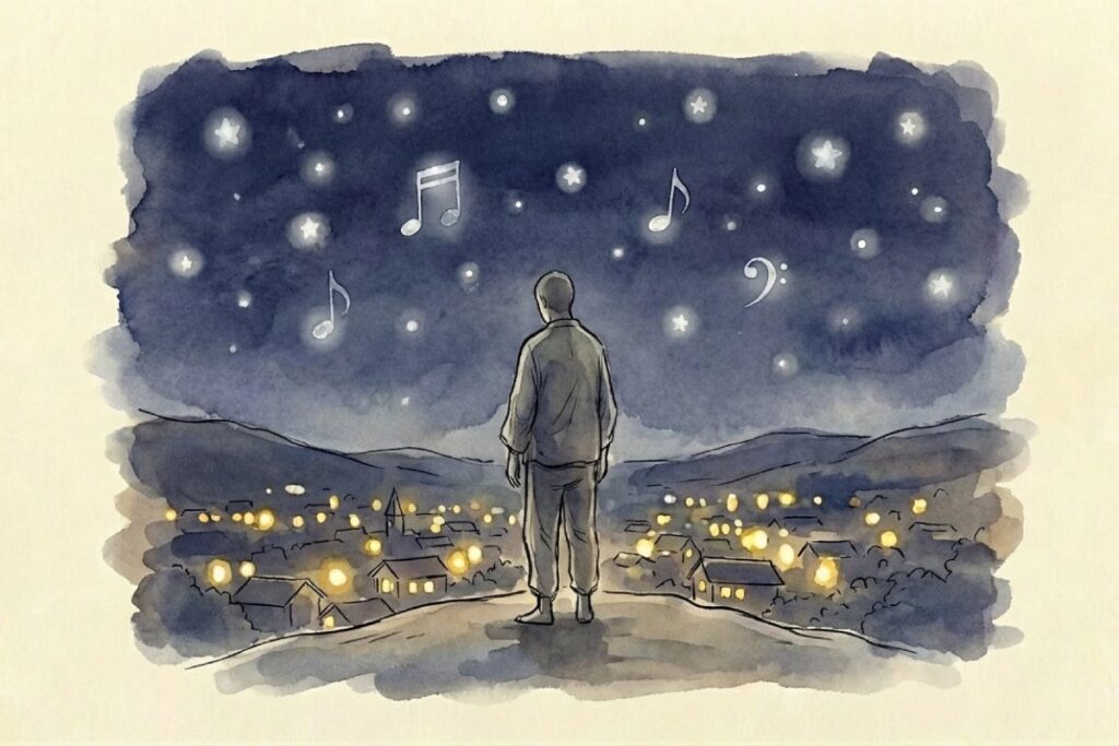 家路（Goin' Home）の歌詞が示唆する死後の世界と遠くの街明かり