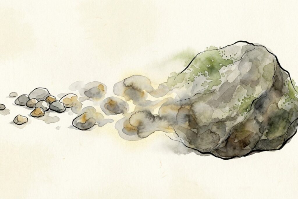 君が代の歌詞の意味 さざれ石が成長して巌となる様子の図解