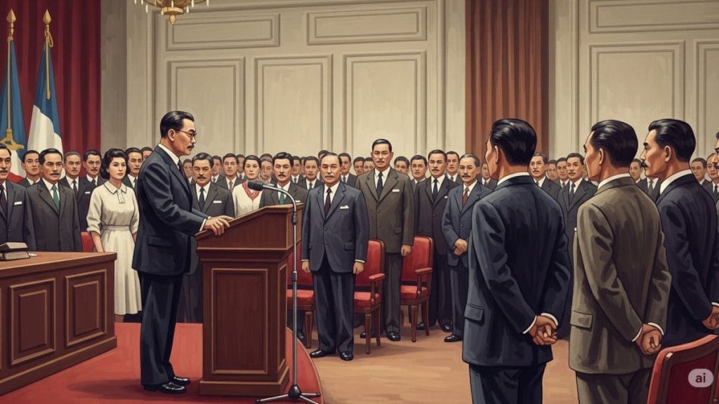 式典での国歌斉唱のアナウンス例